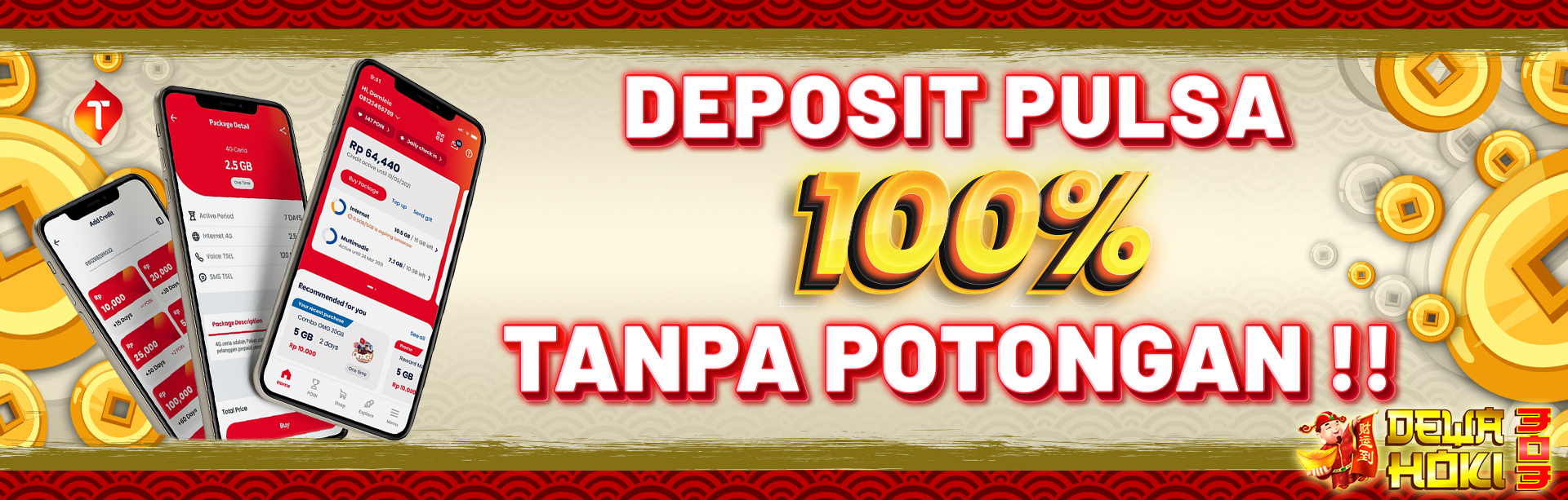 DEPOSIT PULSA TANPA POTONGAN